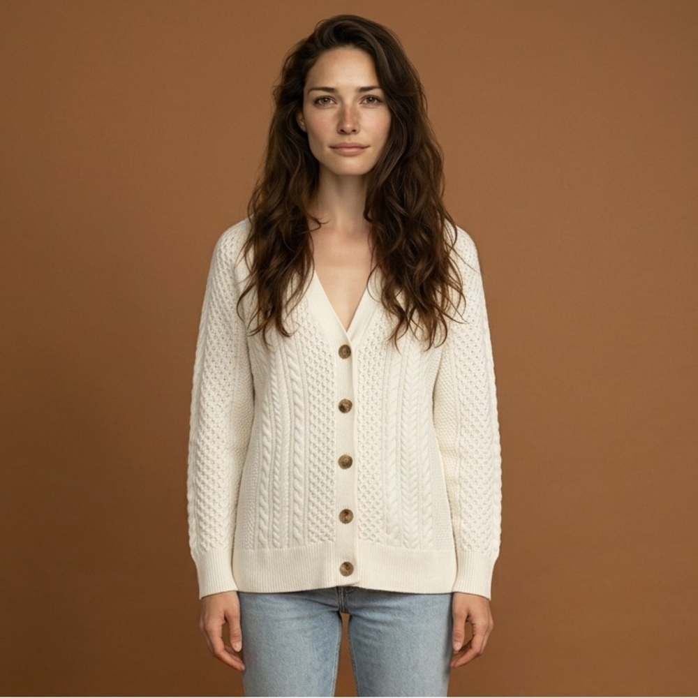 Aerie Overside Cable Knit Cardigan Sweater